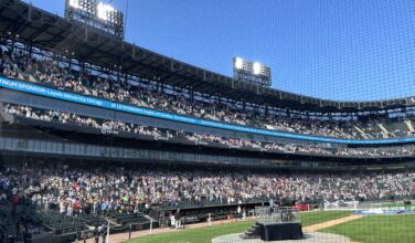 Chicago Catholics celebrate Pope Leo at White Sox baseball stadium