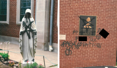 Pittsburgh diocese releases photos of ‘deeply disturbing’ church vandalism to assist FBI investigation